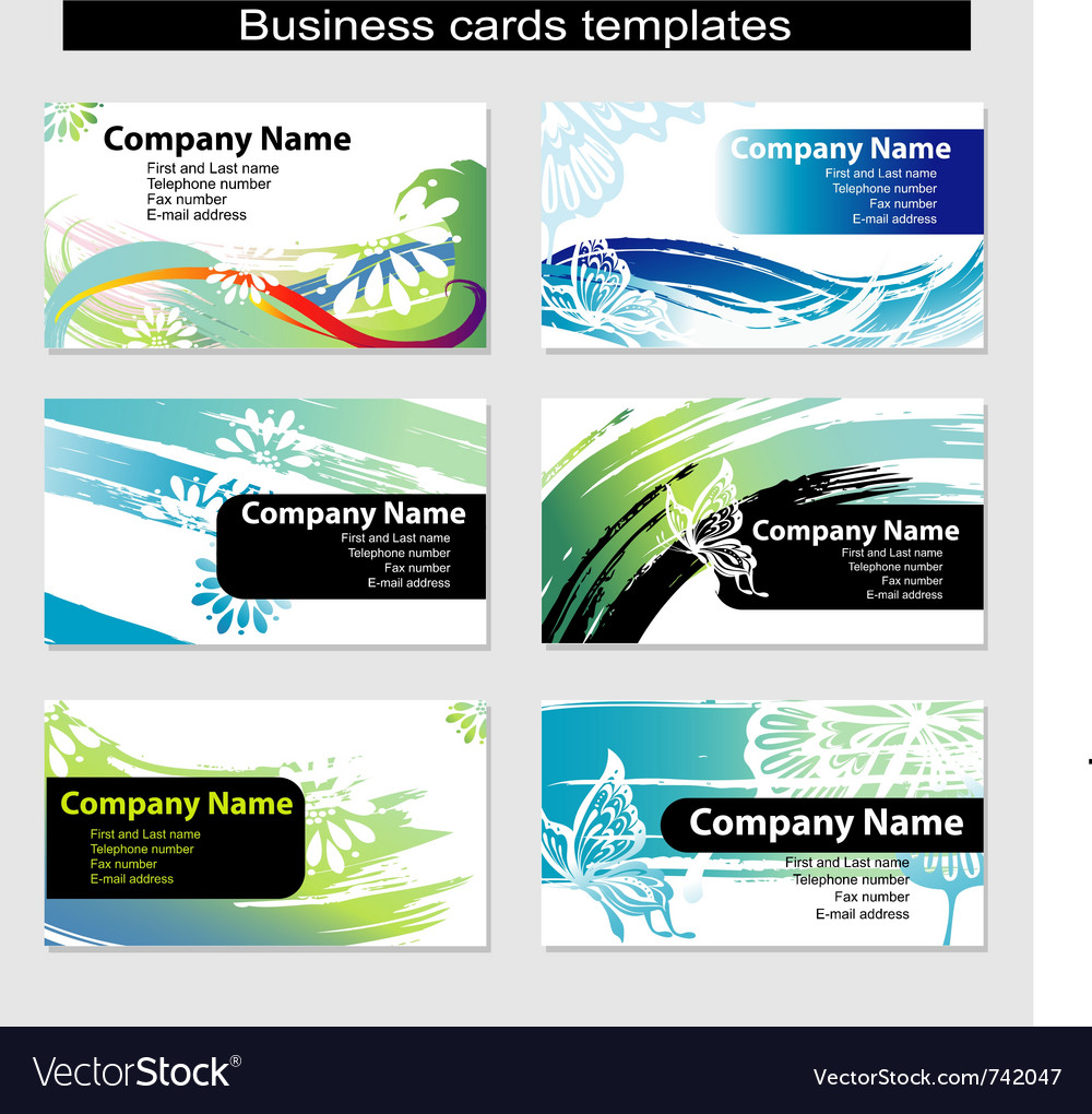 Business cards templates Royalty Free Vector Image With Regard To Advertising Cards Templates