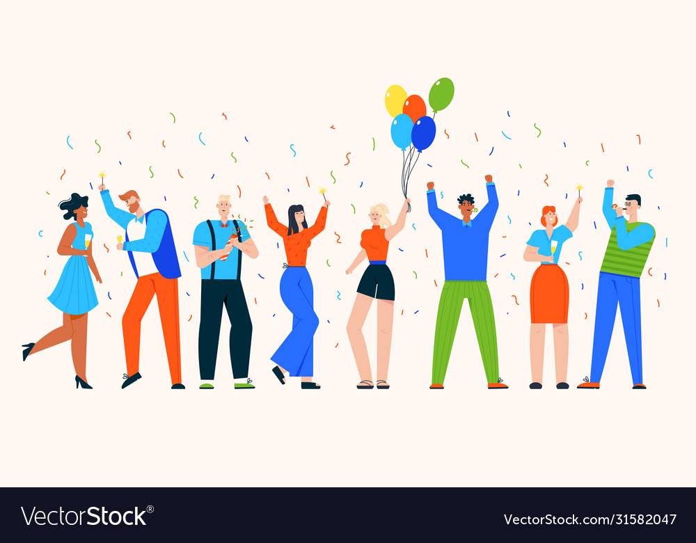 Character people celebrate Royalty Free Vector Image