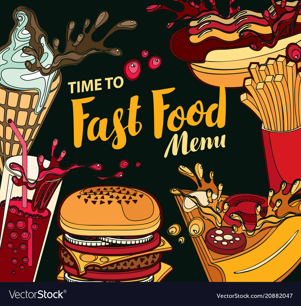 Cover For Fast Food Menu In Retro Style Royalty Free Vector