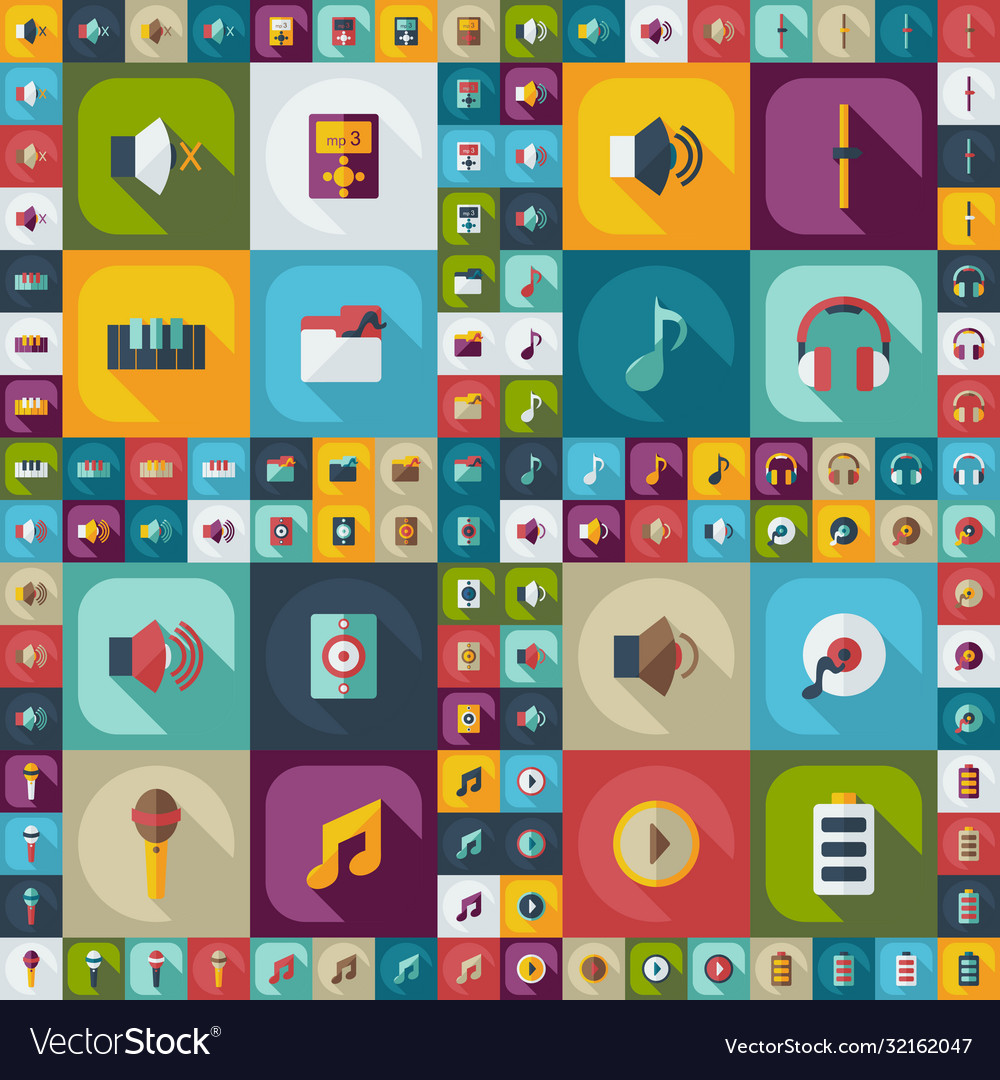 Flat modern design with shadow icons music Vector Image