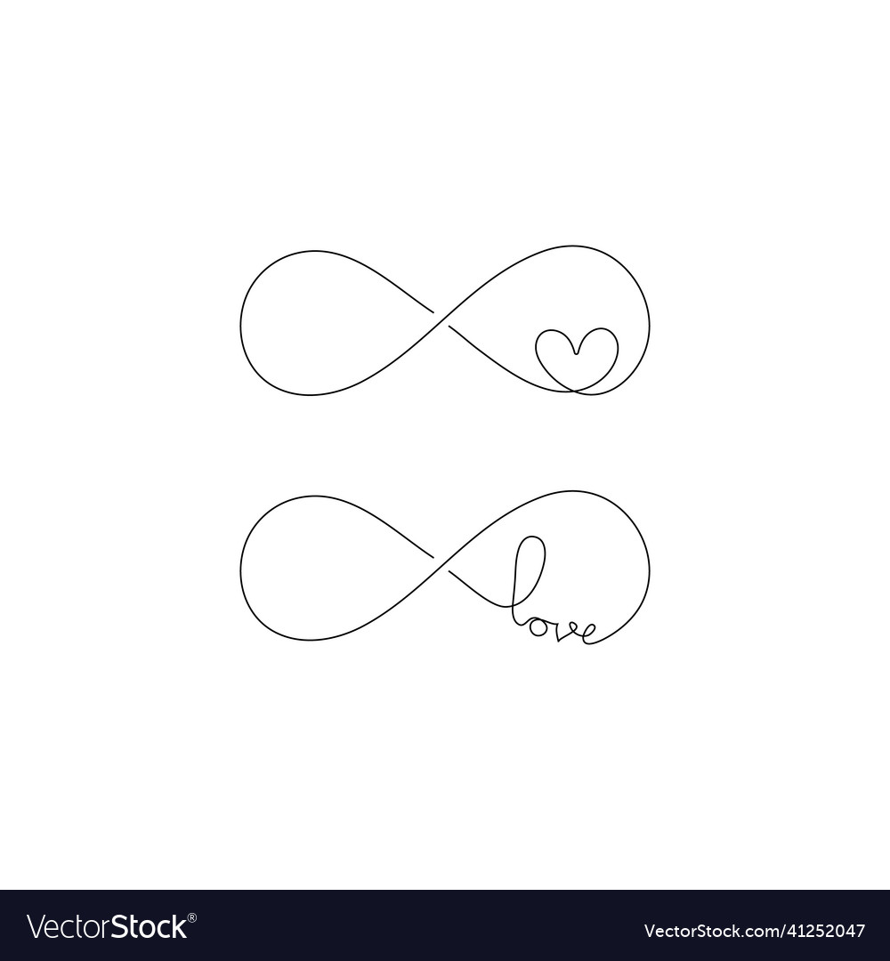 Love word and heart symbol with infinity sign Vector Image