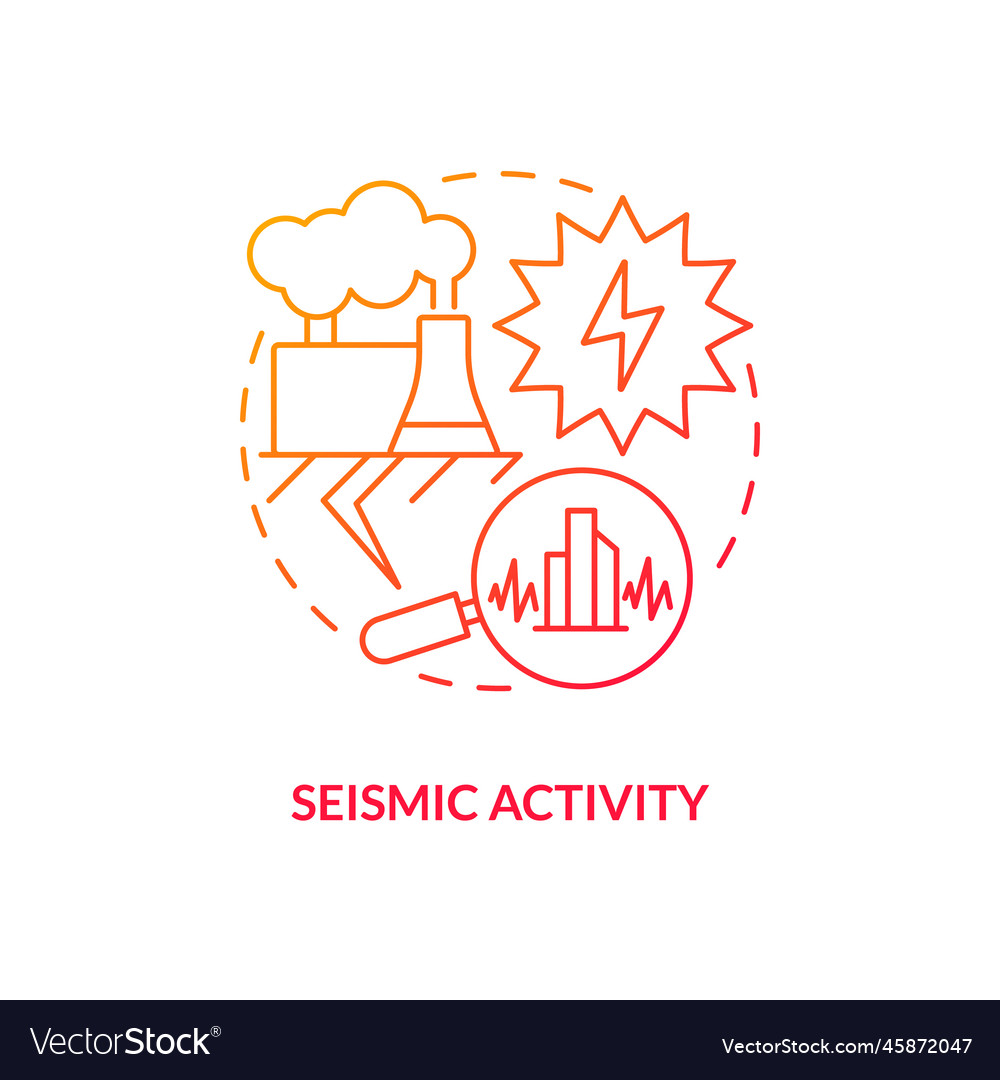 Seismic activity red gradient concept icon Vector Image