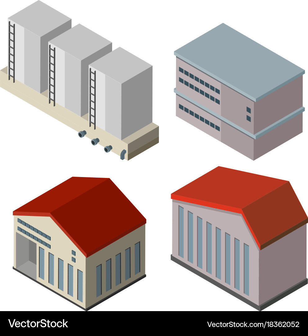 Different designs of buildings Royalty Free Vector Image