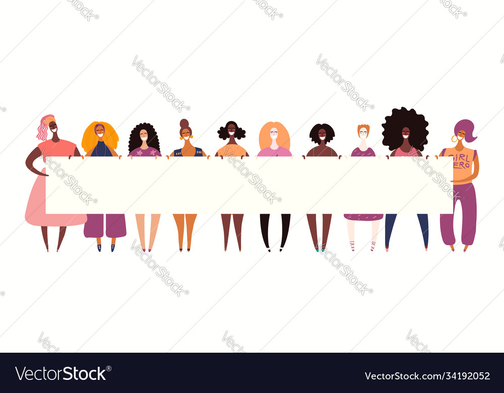 Diverse women together Royalty Free Vector Image