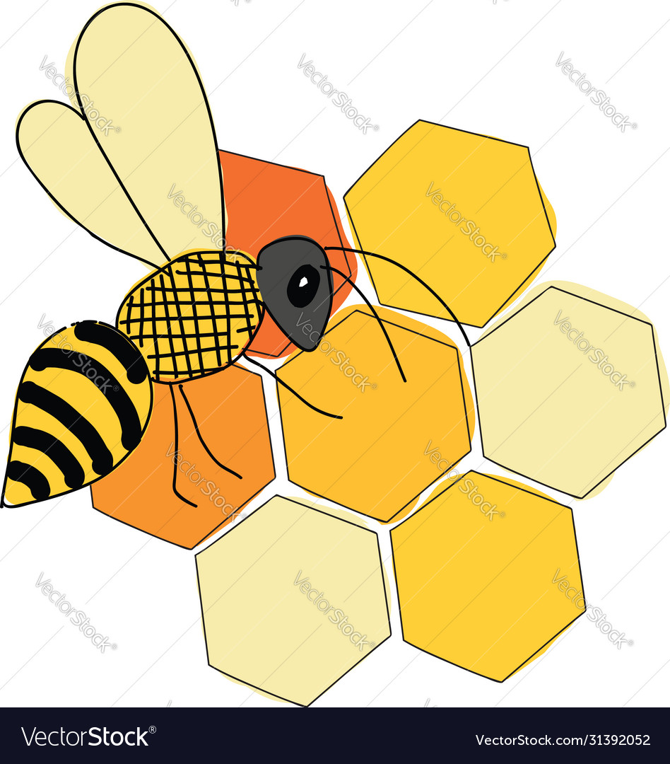 Honeycomb and bee Royalty Free Vector Image - VectorStock