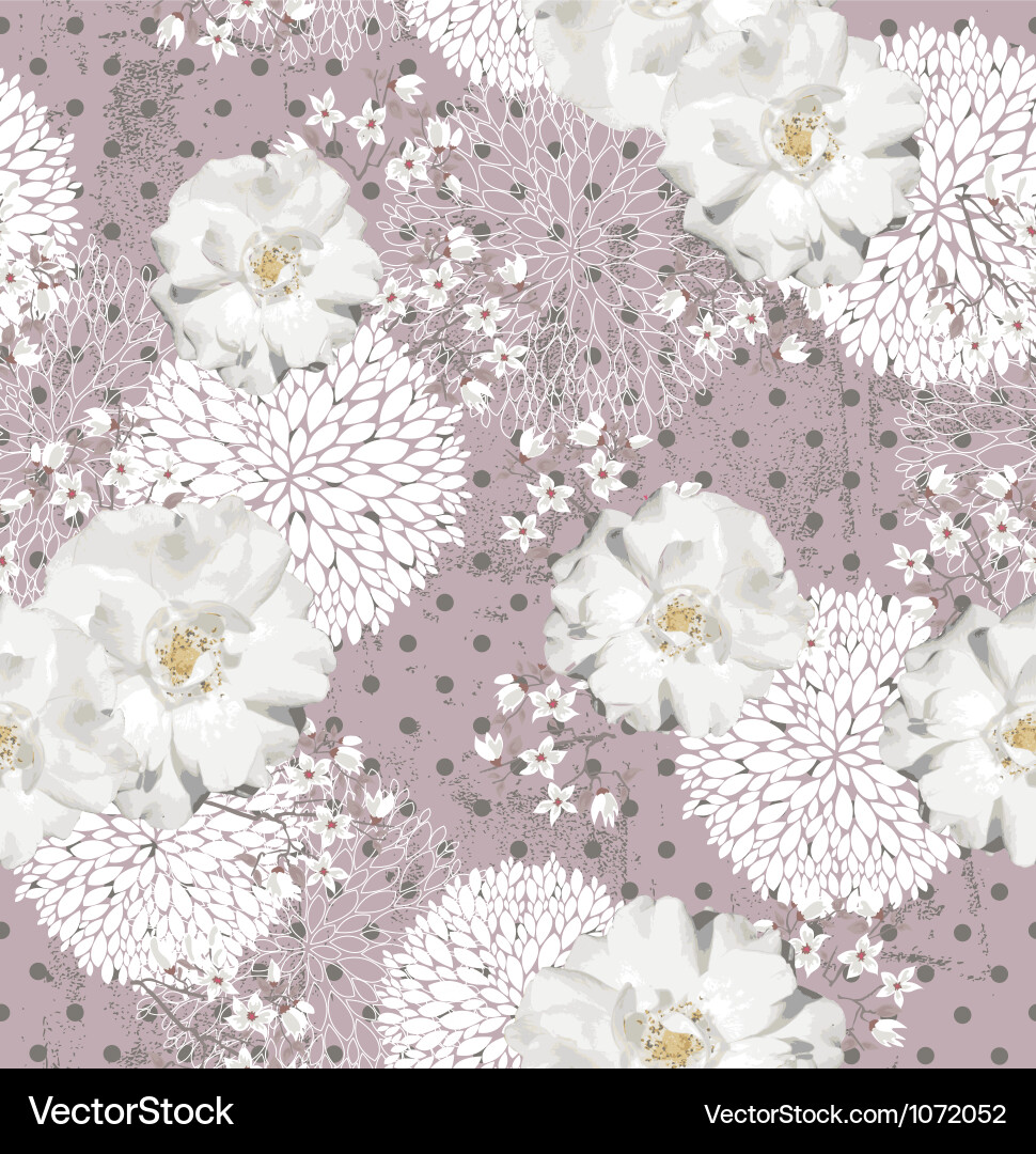 Seamless pattern with flowers Royalty Free Vector Image