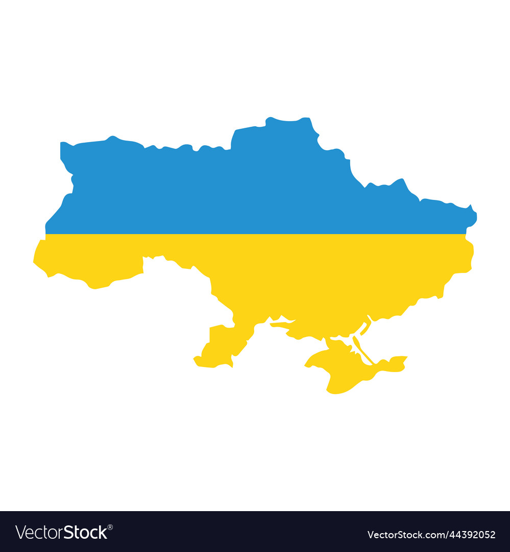 Ukraine map and flag Royalty Free Vector Image