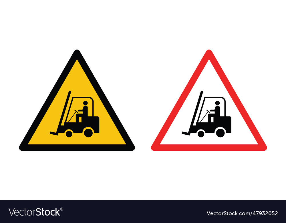 Warning sign beware forklift safety first Vector Image