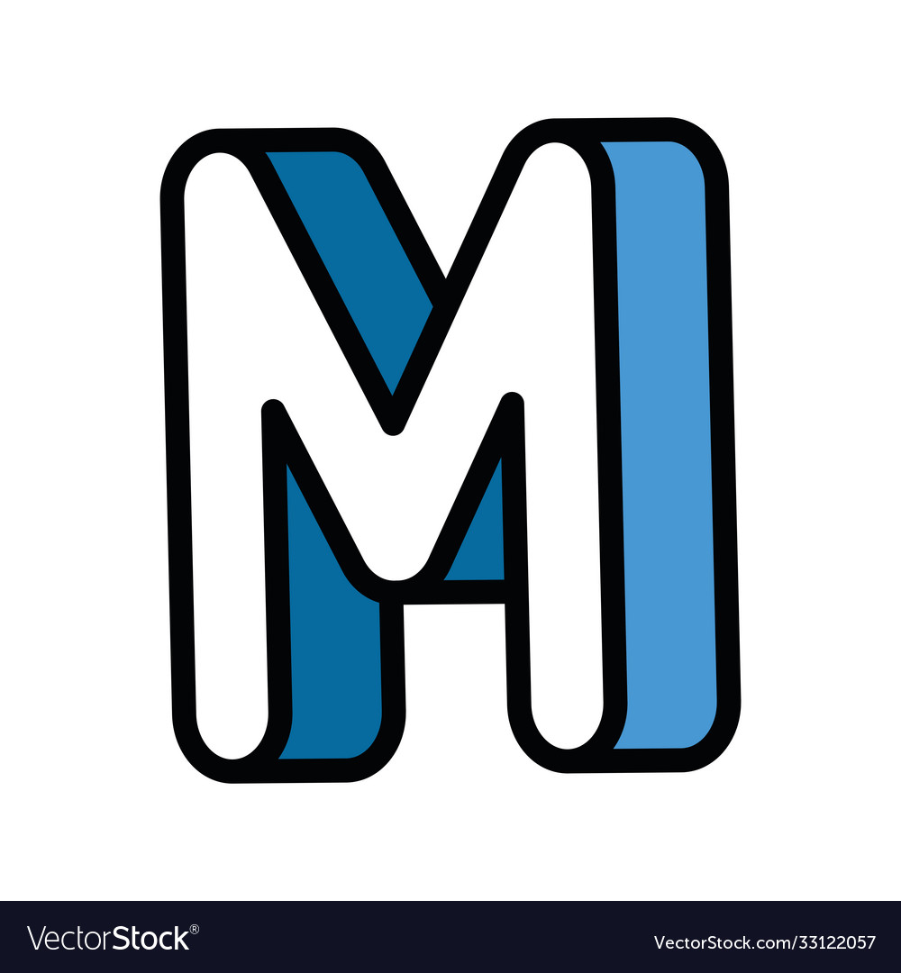 3d m letter design