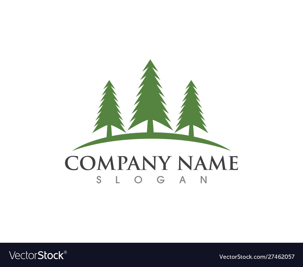 Cedar tree logo template Royalty Free Vector Image