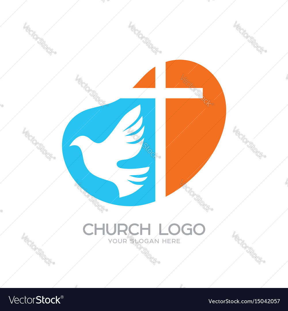 Church logo and cristian symbols Royalty Free Vector Image