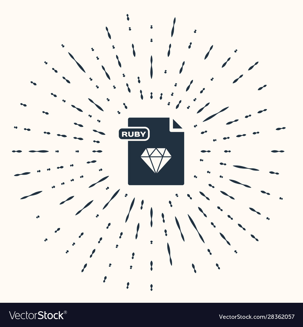 Grey ruby file document download ruby button icon Vector Image