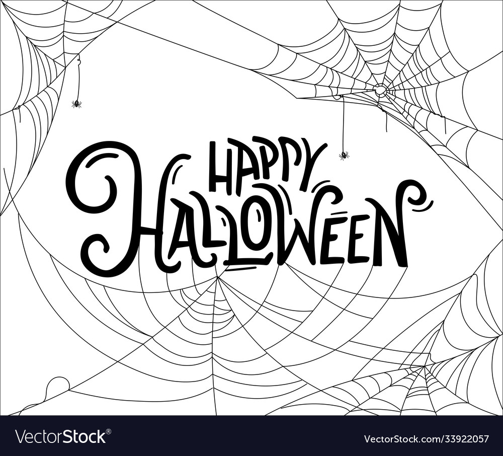 Happy halloween template with calligraphic logo Vector Image