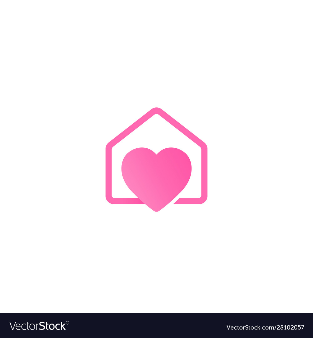 Home with heart logo design concept Royalty Free Vector