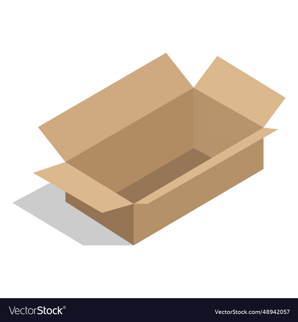 Open rectangular cardboard box Royalty Free Vector Image