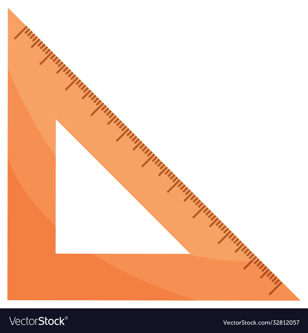 Triangular ruler or measuring tool stationery Vector Image