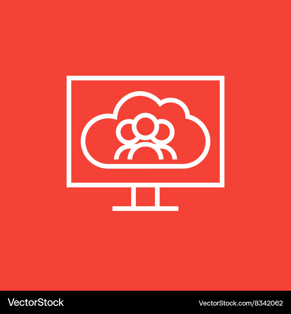 Cloud computing line icon Royalty Free Vector Image