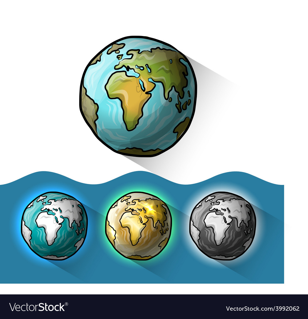 Doodle globe set Royalty Free Vector Image - VectorStock