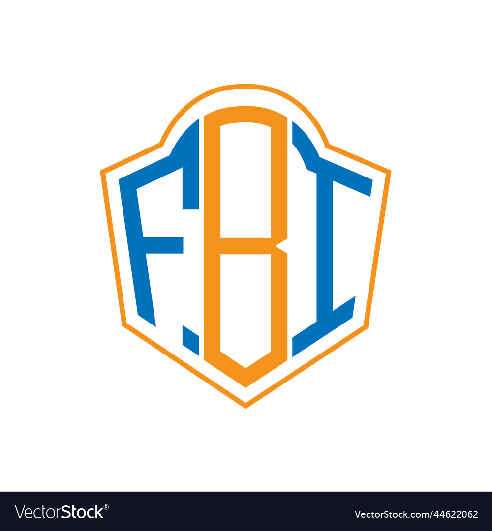 Fbi abstract monogram shield logo design on white Vector Image