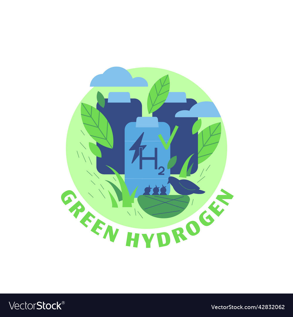 Green hydrogen technology icon isolated Royalty Free Vector