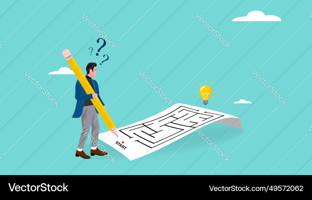 Problem solving with the concept of a businessman Vector Image