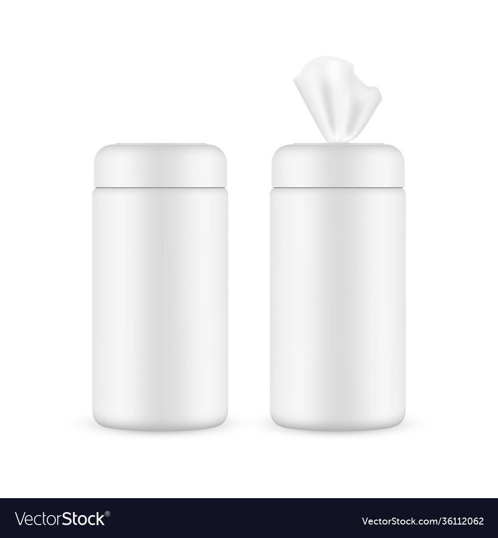 Download Wet Wipes Jar Mockup Isolated Royalty Free Vector Image