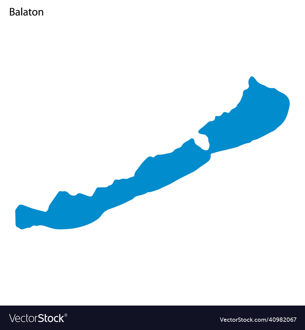 Blue outline map of balaton lake isolated Vector Image