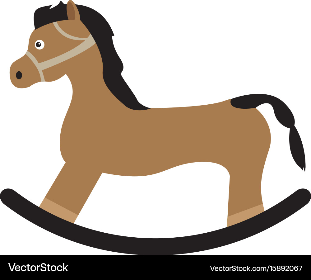 Isolated wooden horse Royalty Free Vector Image