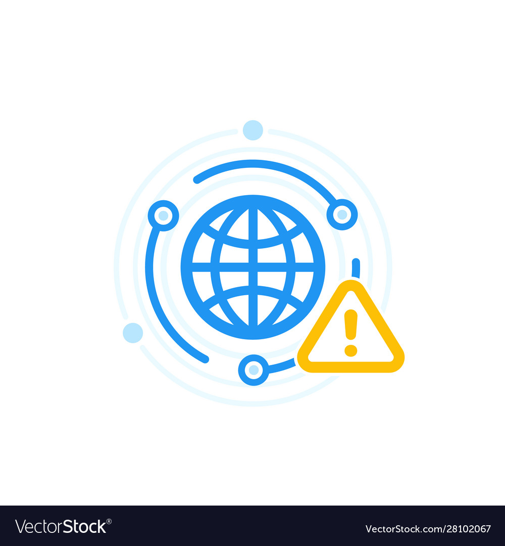 Network alert warning icon Royalty Free Vector Image