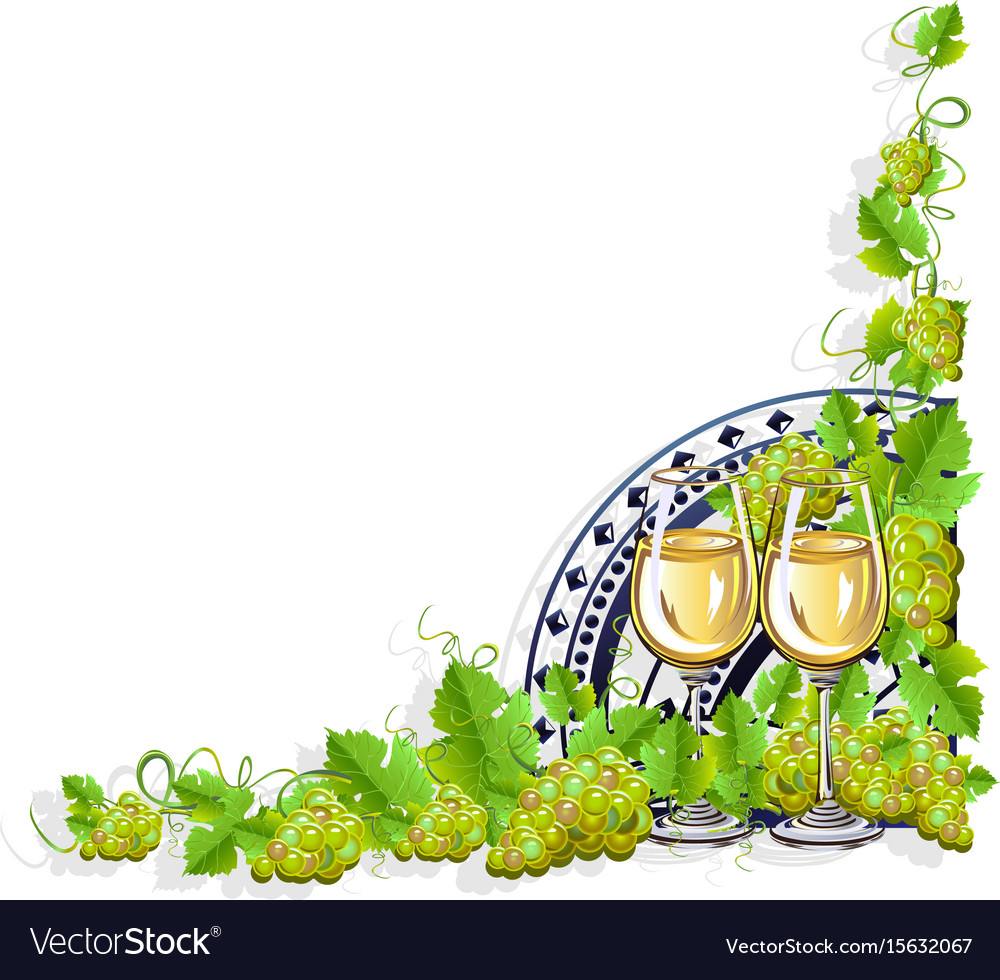 Vintage frame with wine and grapes Royalty Free Vector Image