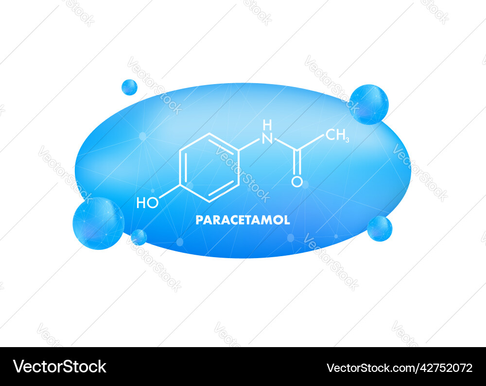 Paracetamol formula for medical design Royalty Free Vector