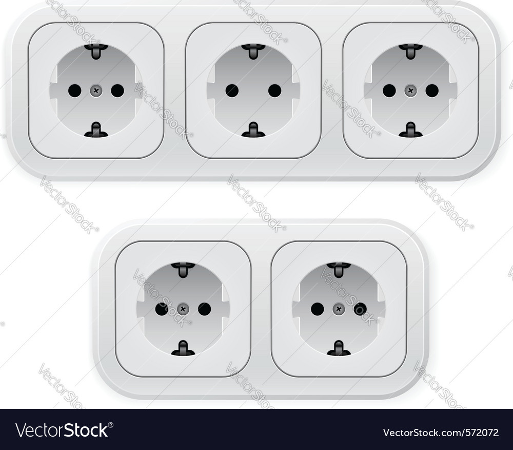Power outlets Royalty Free Vector Image VectorStock