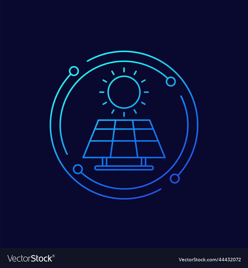 Solar panel line icon