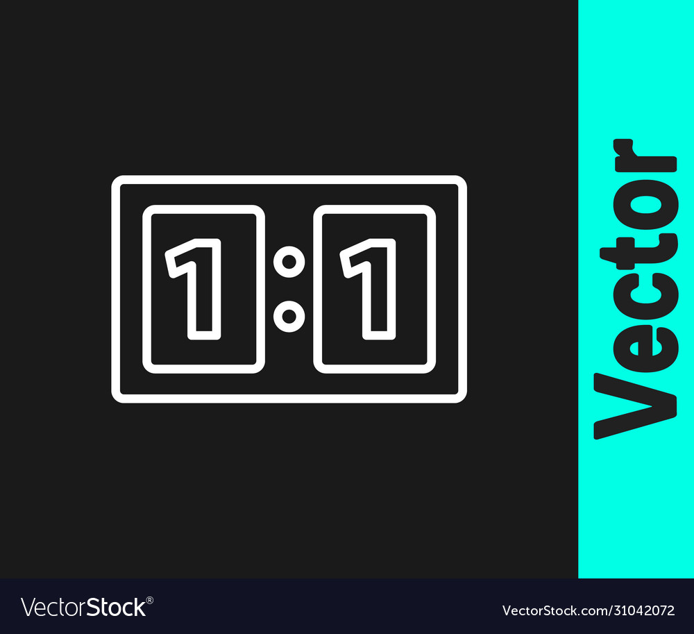 White line sport mechanical scoreboard and result Vector Image