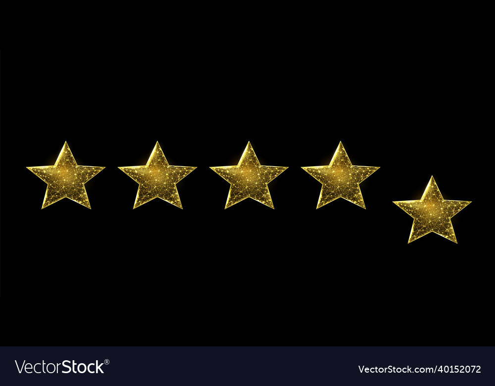 Wireframe stars low poly style success win Vector Image