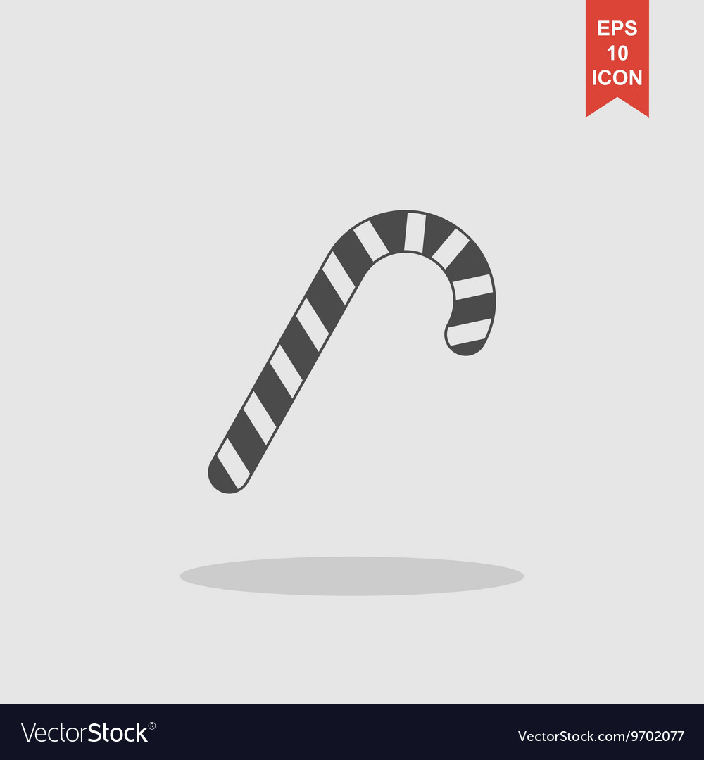 Christmas peppermint candy cane with stripes flat Vector Image