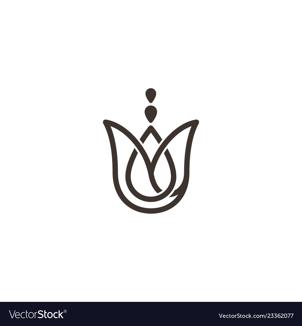 Flower design for yoga symbol Royalty Free Vector Image