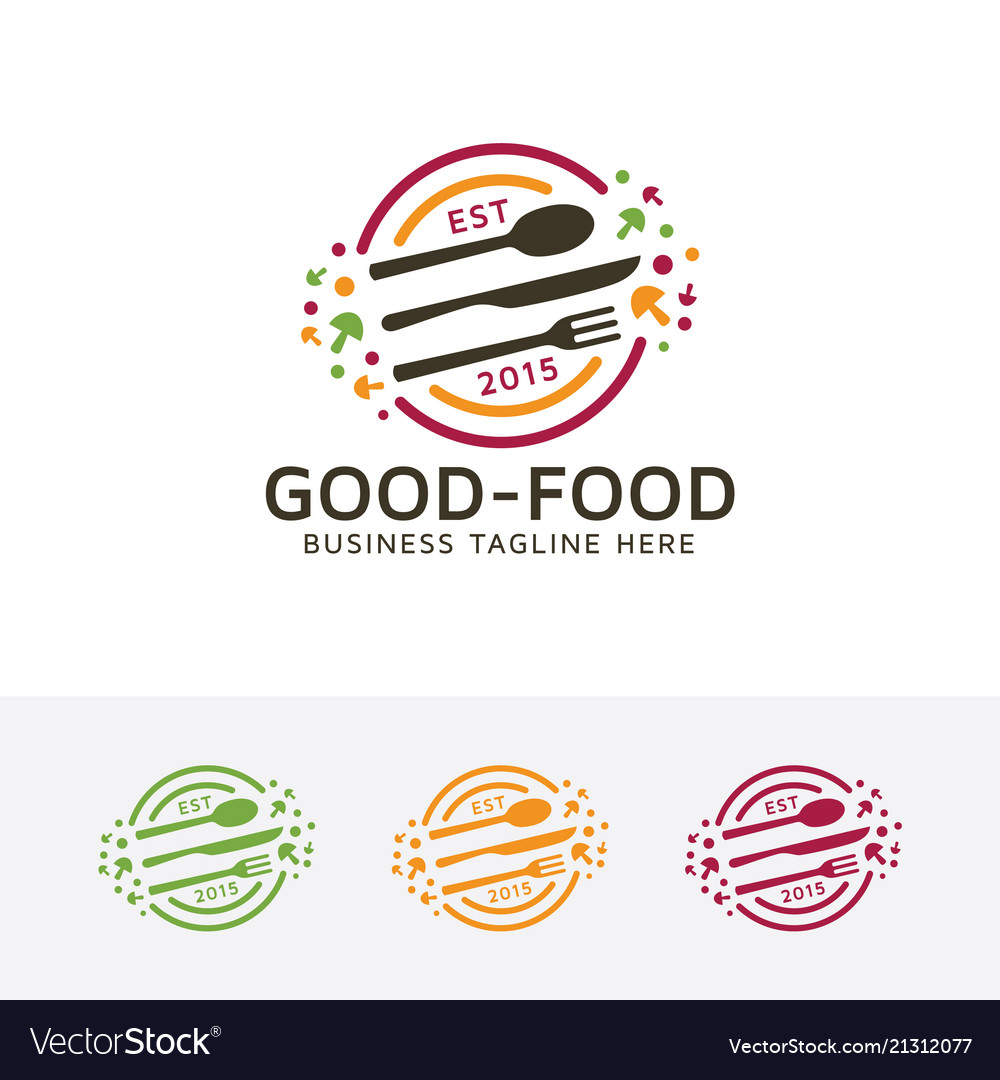 Good Food Logo Design Royalty Free Vector Image