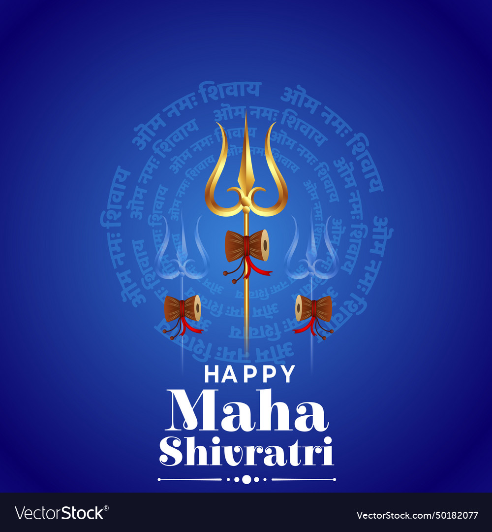 Happy maha shivratri greeting card design Vector Image