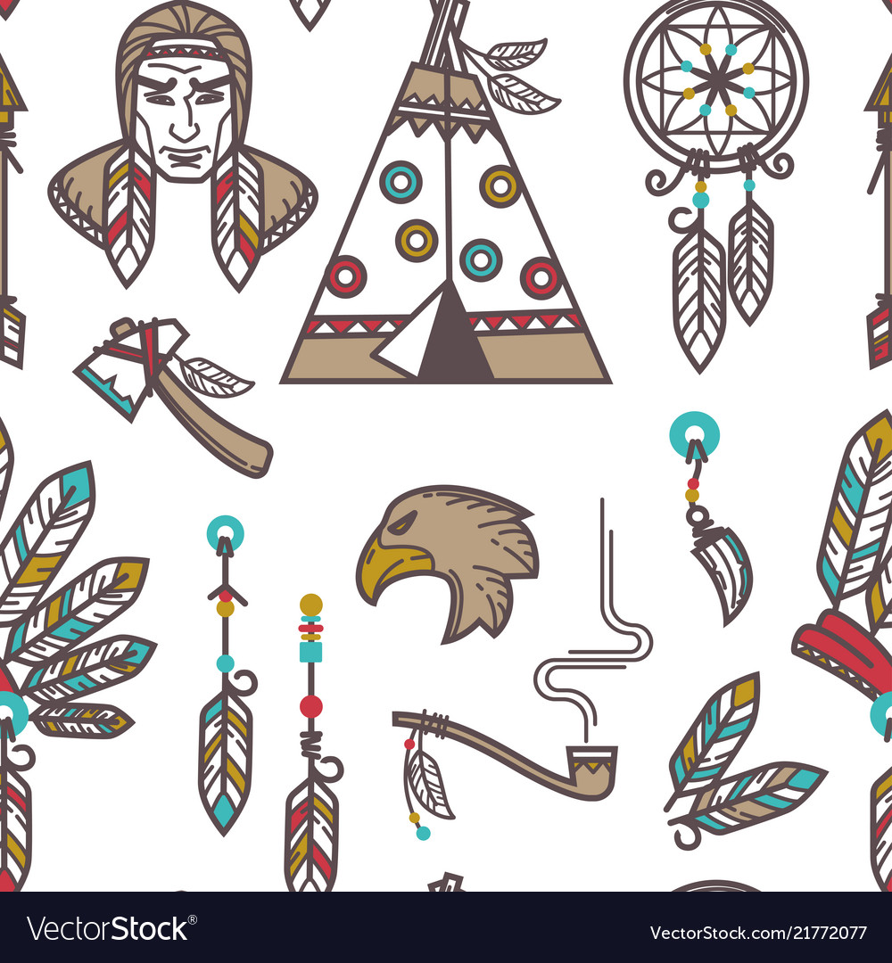 Download Native american indians traditional culture Vector Image