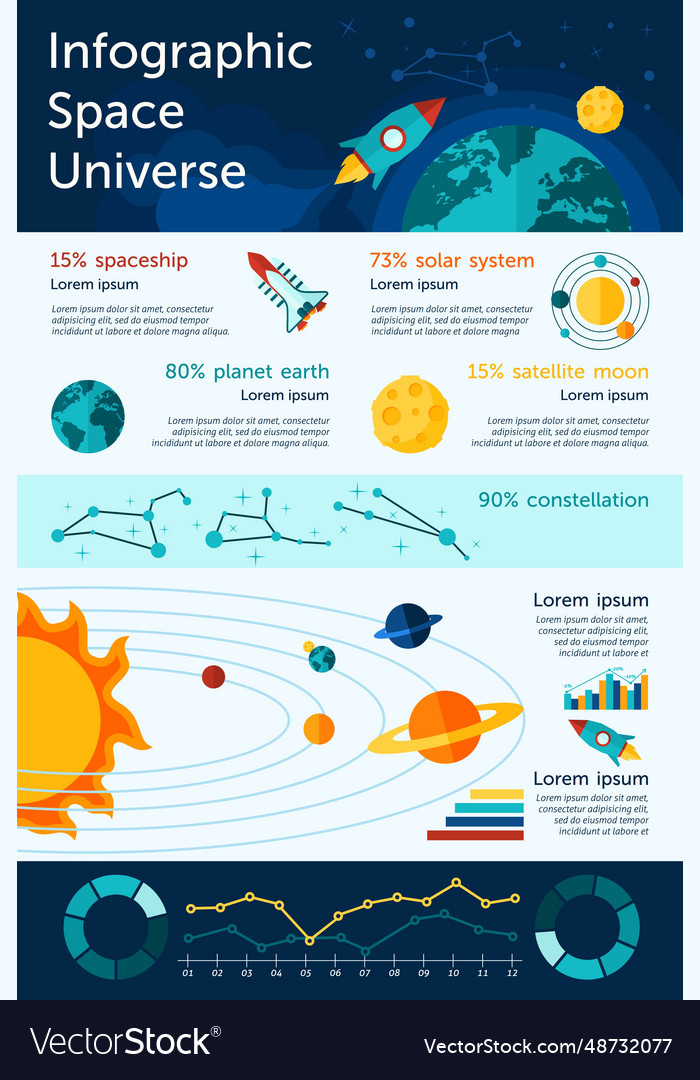 Space and universe infographics Royalty Free Vector Image