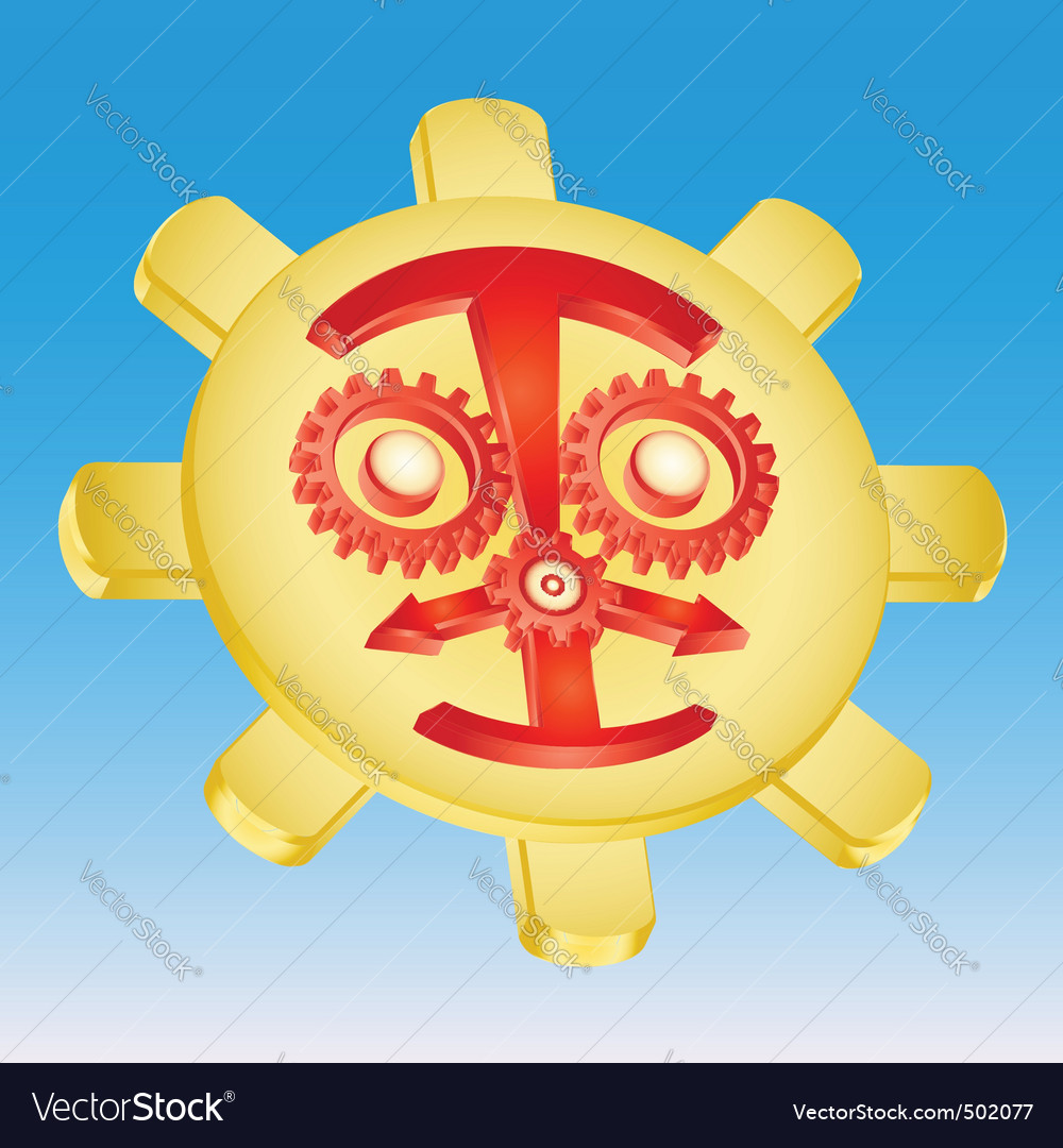 Sun gear mechanism Royalty Free Vector Image VectorStock