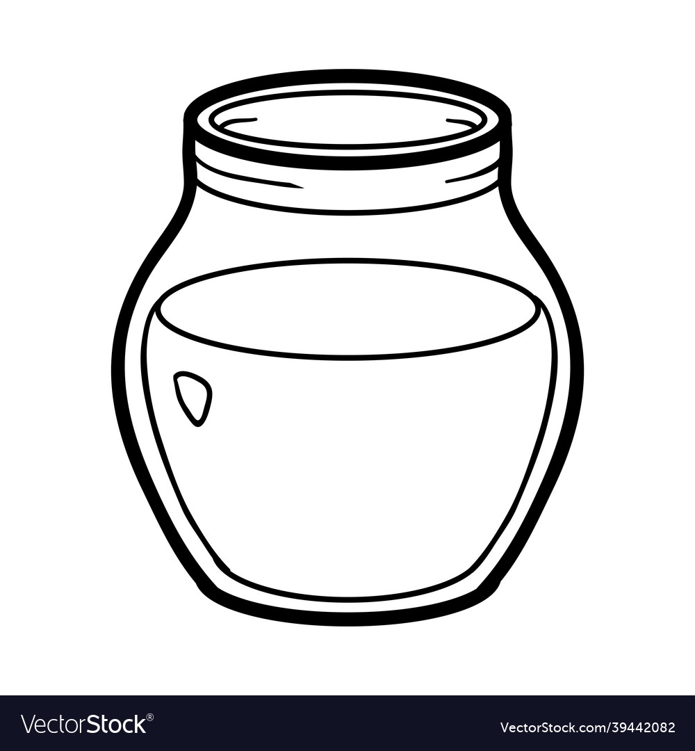 Coloring book jar of honey Royalty Free Vector Image