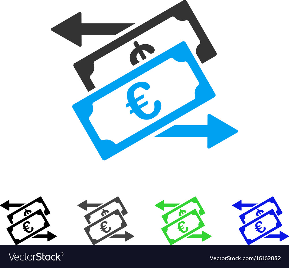 Euro Currency Exchange Flat Icon Royalty Free Vector Image Euro Currency Exchange Flat Icon Vector Image