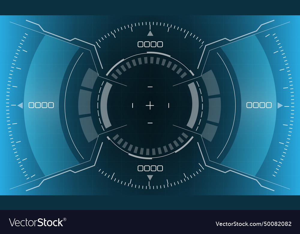 Hud sci-fi circle interface screen view white Vector Image