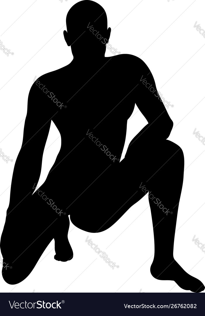 Sitting pose man silhouette