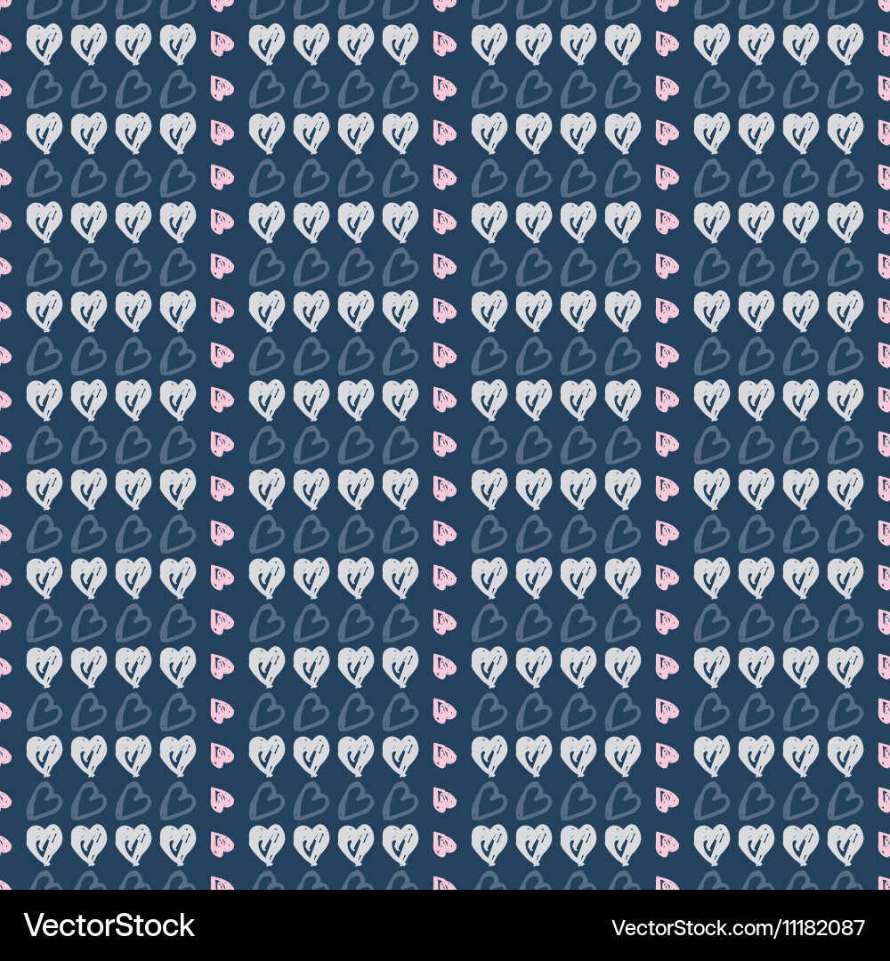 Doodle seamless pattern with hearts Royalty Free Vector