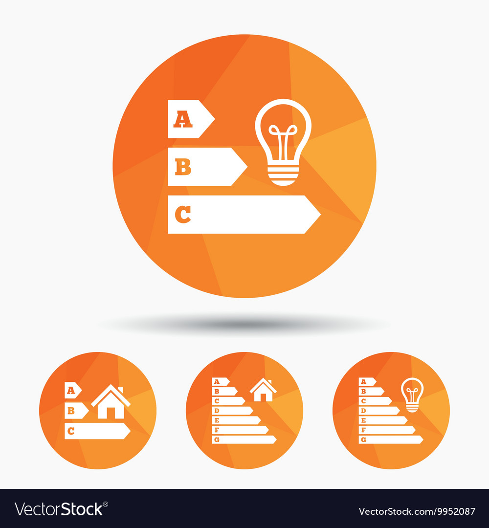 Energy Efficiency Icons Lamp Bulb And House Vector Image 0524