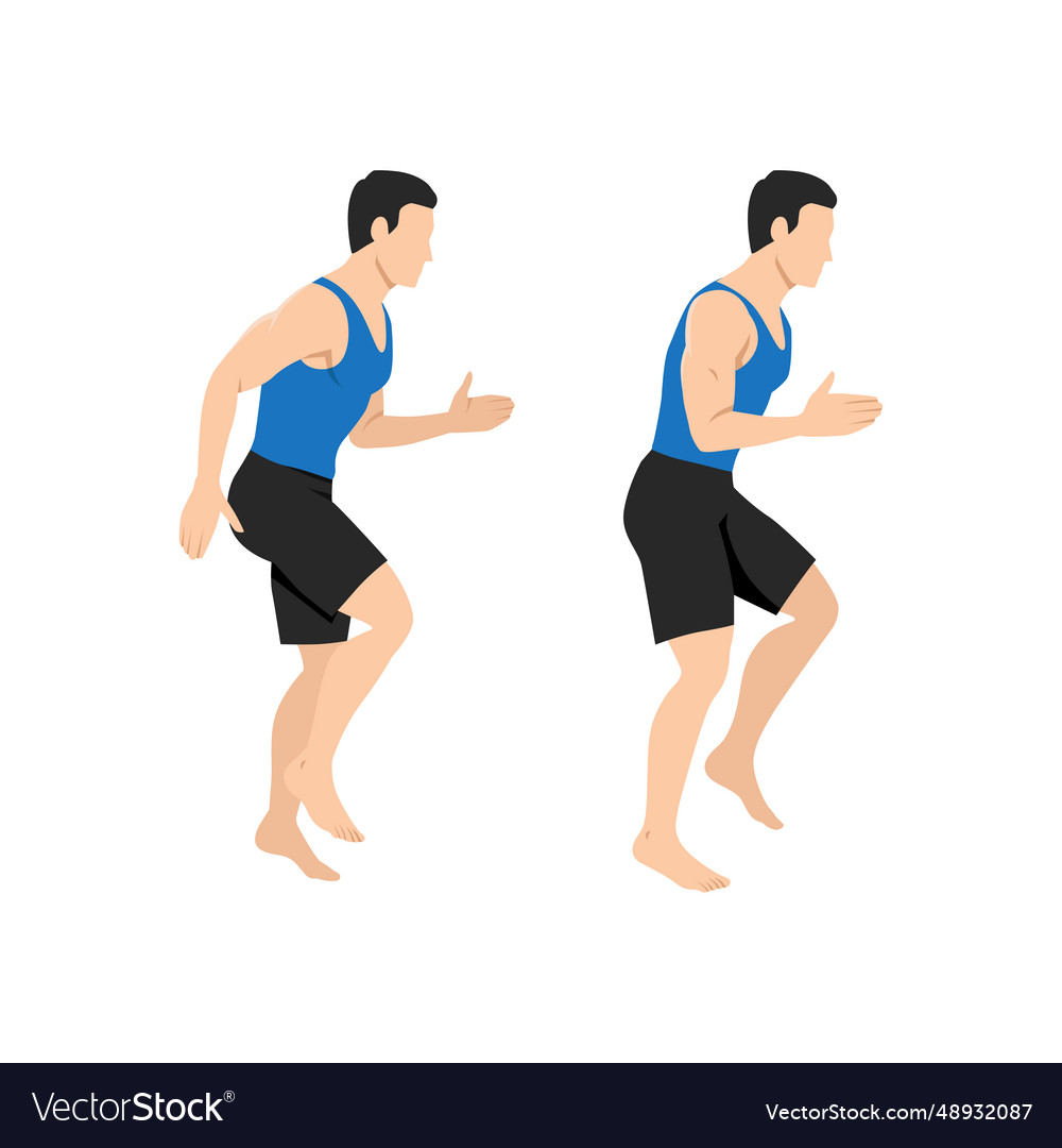 Man doing fast feet run exercise Royalty Free Vector Image