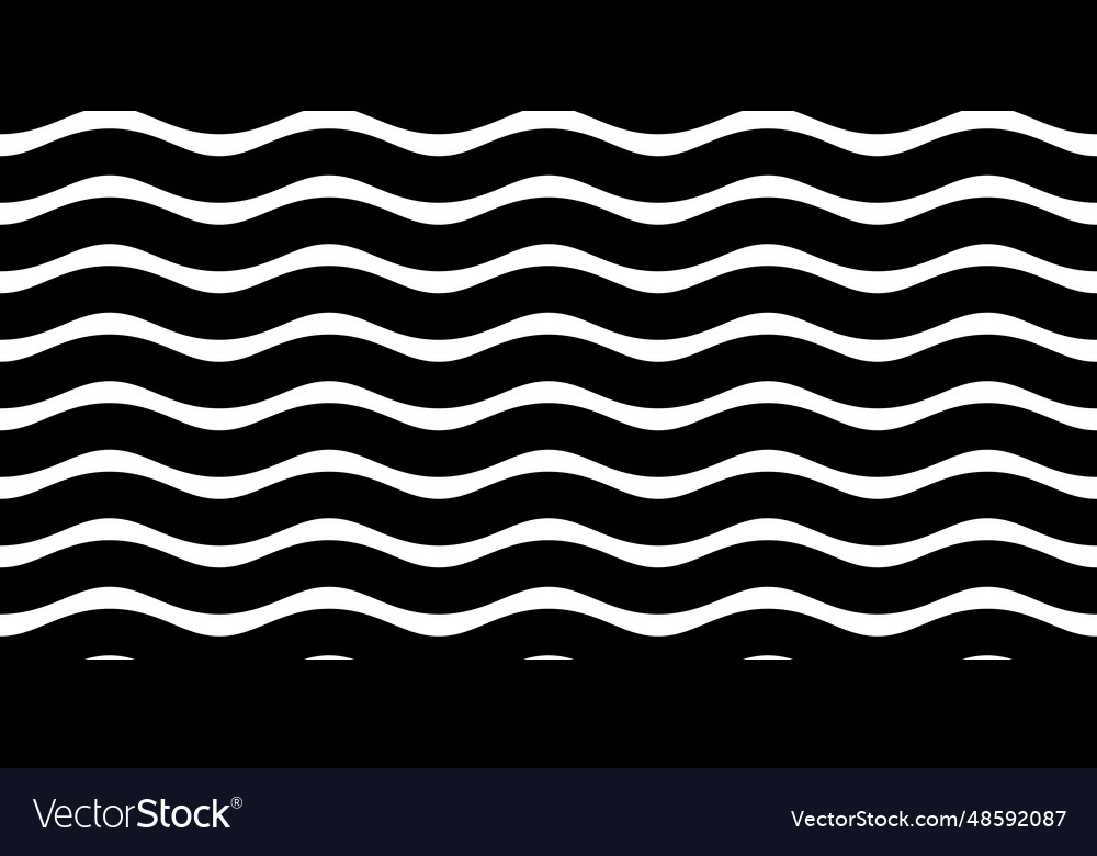 Wave wide line seamless pattern wavy thick Vector Image